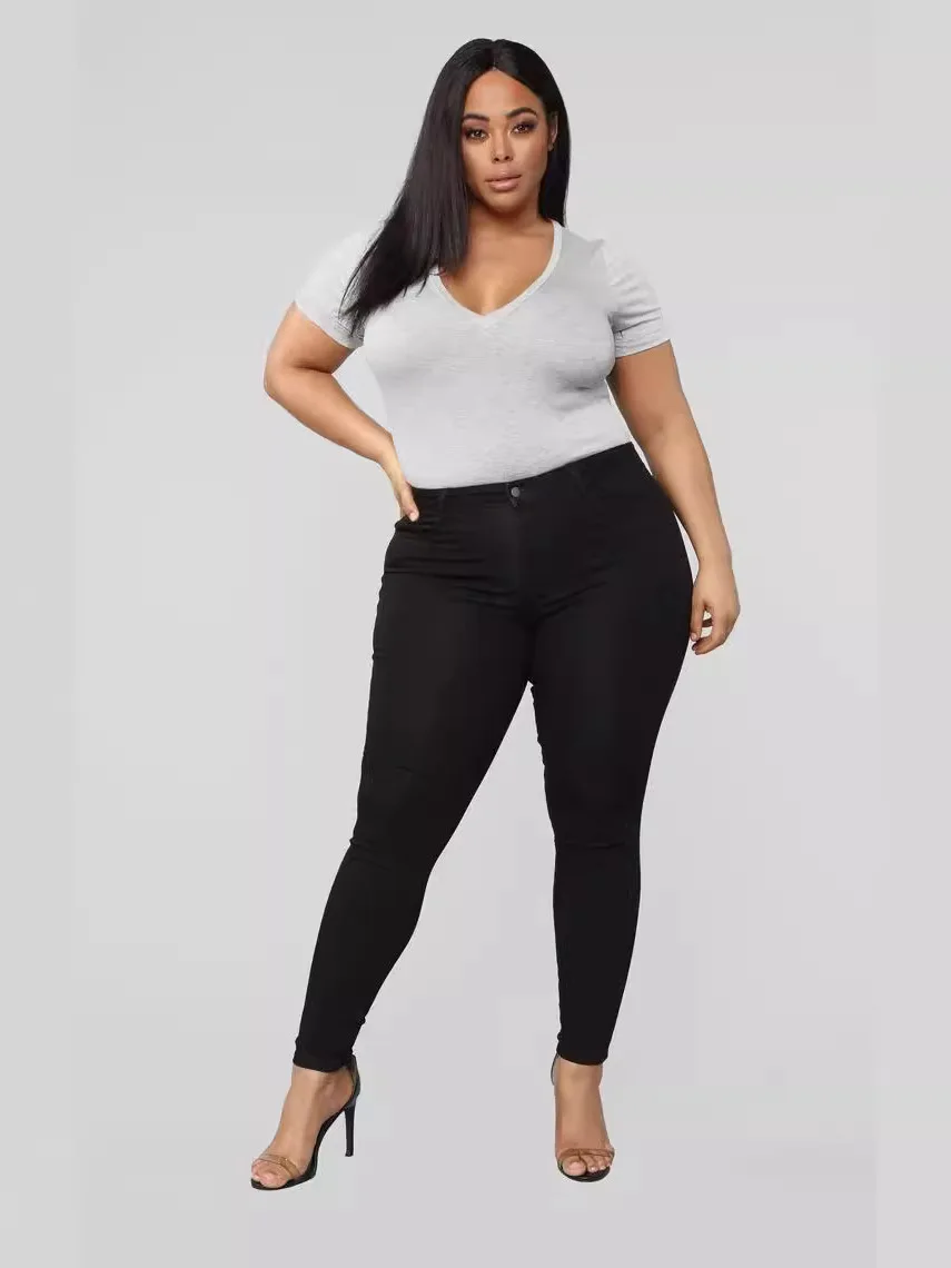 High Elasticity Fashionable Women's Jeans High Waist plus Size Cotton Denim Pants Trendy Cross-Border eBay Wish New Arrival
High Elasticity Fashionable Women's Jeans High Waist plus Size Cotton Denim Pants Trendy Cross-Border eBay Wish New Arrival