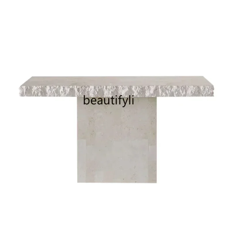 C45 Nordic natural travertine entrance table designer smashing effect household corridor entrance table
C45 Nordic natural travertine entrance table designer smashing effect household corridor entrance table