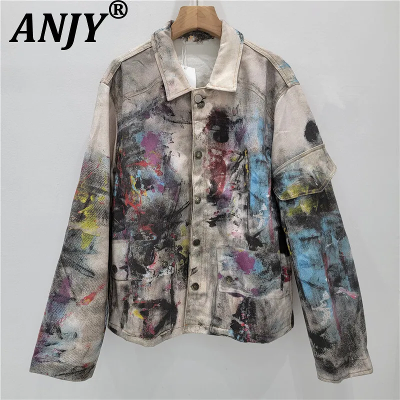 ANJY Autumn New Women American Vintage Style Colorful Graffiti Print Denim Jacket Trendy Streetwear Straight Cargo Jeans A12150
ANJY Autumn New Women American Vintage Style Colorful Graffiti Print Denim Jacket Trendy Streetwear Straight Cargo Jeans A12150