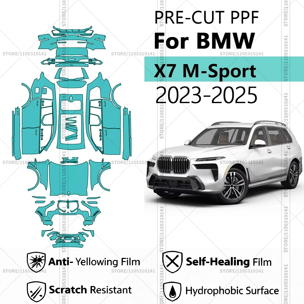 Для BMW X7 M-Sport 2023-2025: Предварительно вырезанная прозрачная защитная пленка PPF для автомобиля, профессиональная автомобильная пленка PPF для полной оклейки кузова
Для BMW X7 M-Sport 2023-2025: Предварительно вырезанная прозрачная защитная пленка PPF для автомобиля, профессиональная автомобильная пленка PPF для полной оклейки кузова