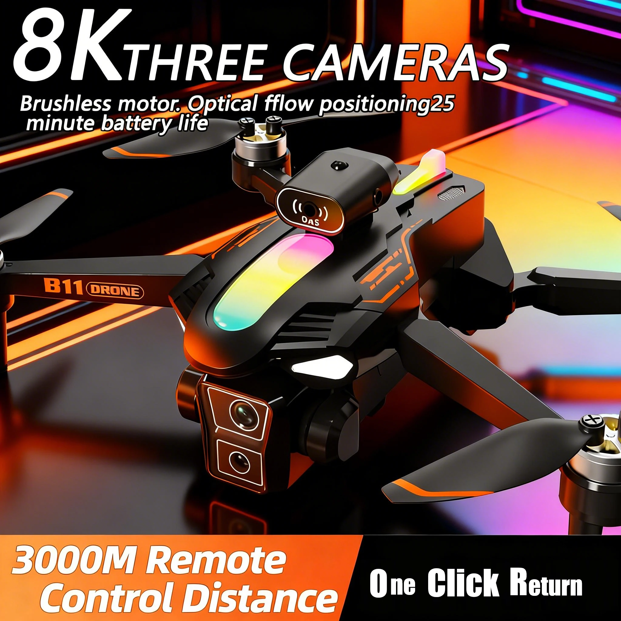 2026 B11 Pro WiFi FPV Drone - Dual 4K/1080P Camera, Wide-Angle HD, Altitude Hold, Foldable Quadcopter RC Helicopter Toy
2026 B11 Pro WiFi FPV Drone - Dual 4K/1080P Camera, Wide-Angle HD, Altitude Hold, Foldable Quadcopter RC Helicopter Toy