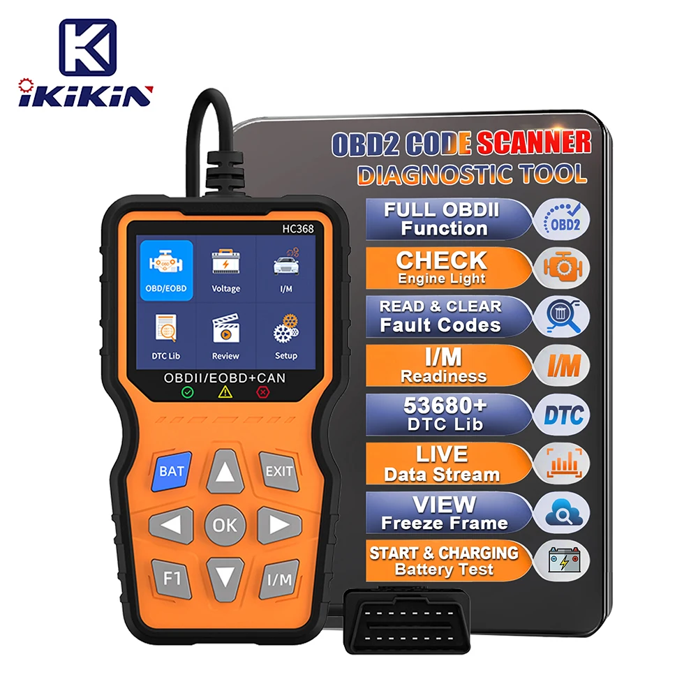 Multi-language OBDII/EOBD Car Scanner HC368 OBD2 Engine Detector Code Reading Fault Analyzer Automotive Diagnostic Tools
Multi-language OBDII/EOBD Car Scanner HC368 OBD2 Engine Detector Code Reading Fault Analyzer Automotive Diagnostic Tools