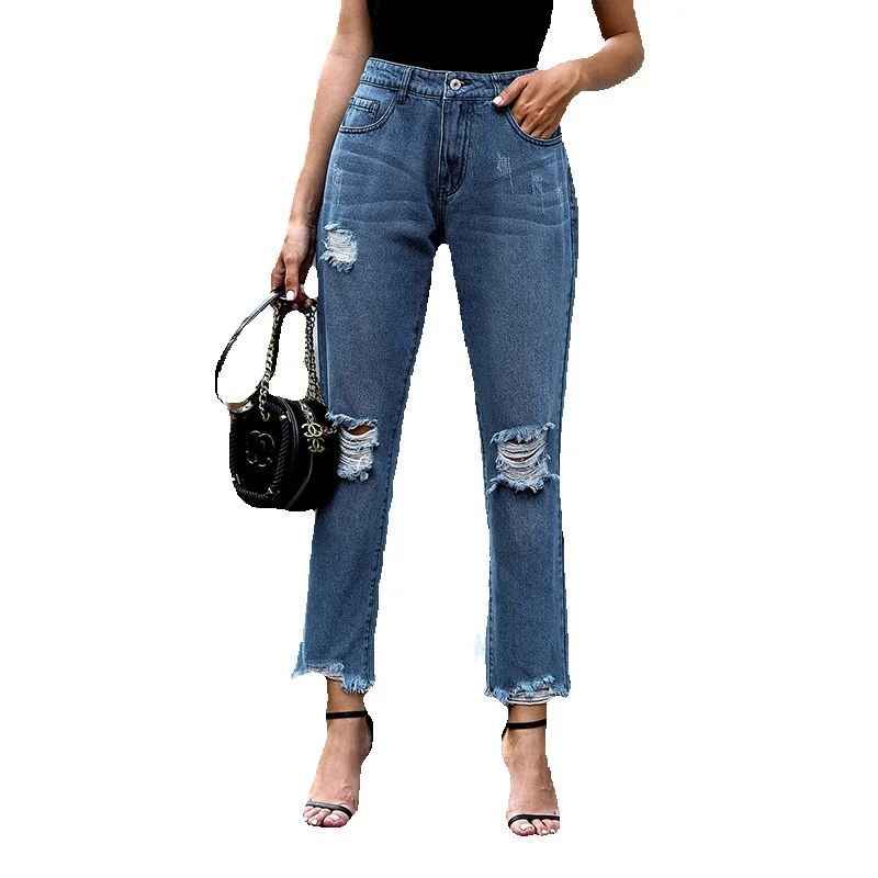 New Handmade Stressed Light Colored Jeans For Women's Oversized Slimming Cropped Pants 78010
New Handmade Stressed Light Colored Jeans For Women's Oversized Slimming Cropped Pants 78010