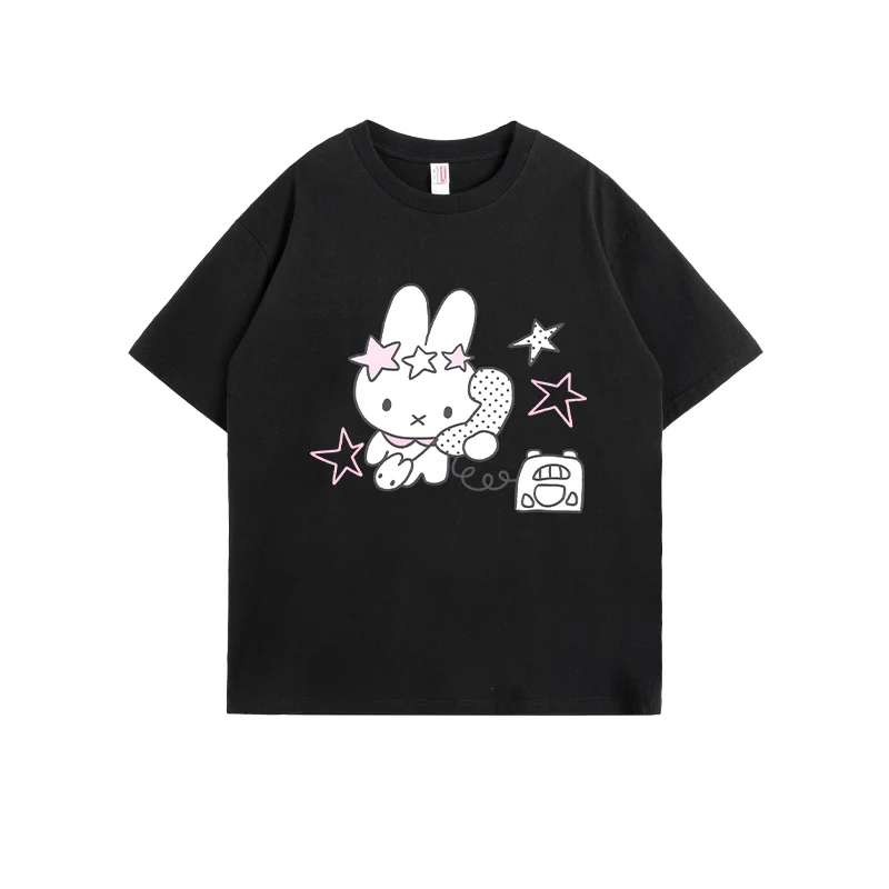 Cute Cartoon Miffy Rabbit Round Neck Short Sleeved Shirt Summer New Versatile Women's T-Shirt Pure Cotton Top Holiday Gift
Cute Cartoon Miffy Rabbit Round Neck Short Sleeved Shirt Summer New Versatile Women's T-Shirt Pure Cotton Top Holiday Gift