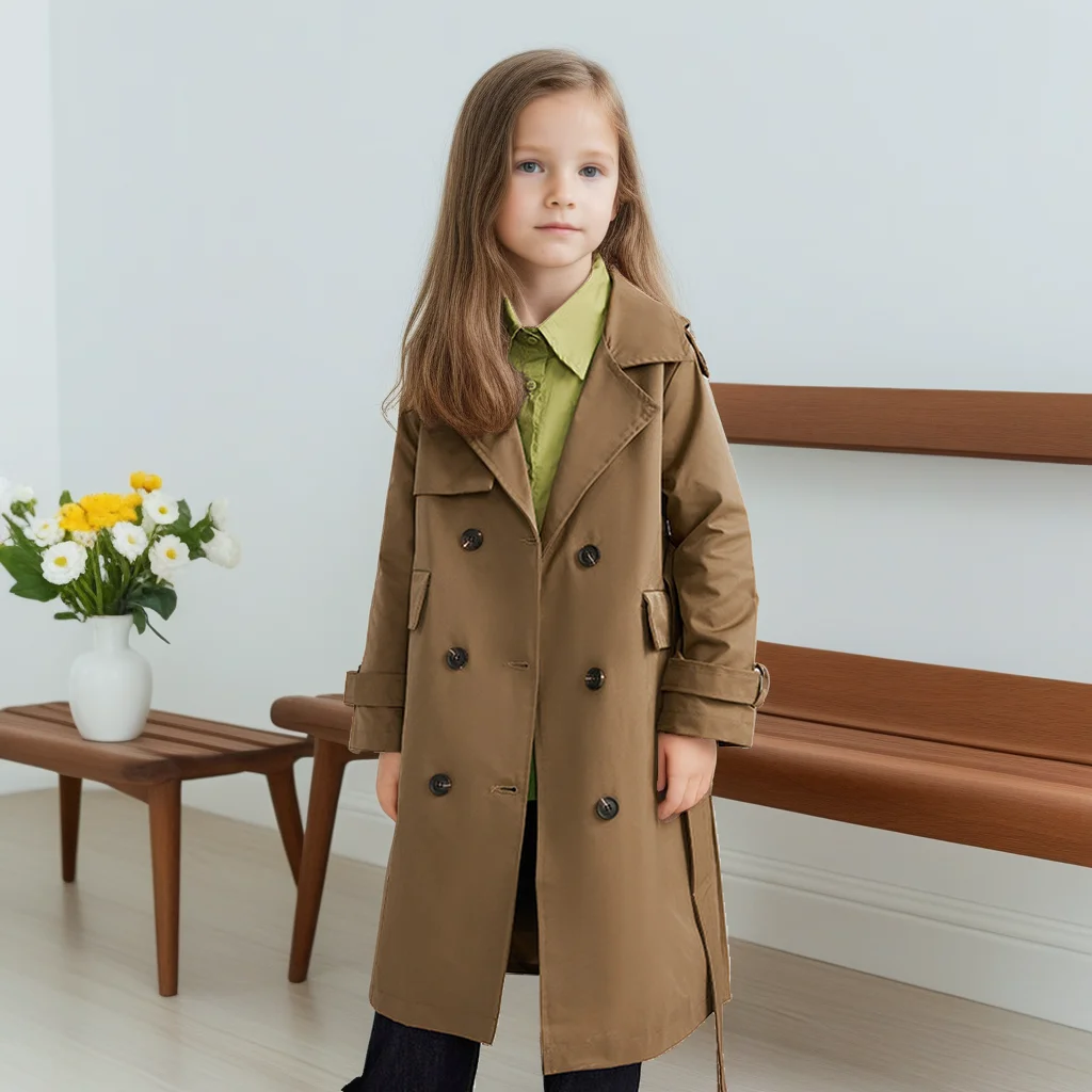 Teen School Girls Trench Coat 2025 Autumn Children Windbreaker Long Sleeve British Style Double-breasted Jackets Kids Outerwear
Teen School Girls Trench Coat 2025 Autumn Children Windbreaker Long Sleeve British Style Double-breasted Jackets Kids Outerwear