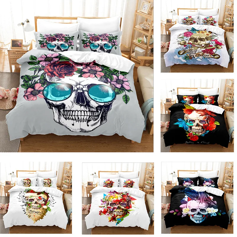 Skull Floral Duvet Cover Set Soft Comforter Cover Set Adults Teens Skeleton Printed Bedding Set Bedroom Decorative Quilt Cover
Skull Floral Duvet Cover Set Soft Comforter Cover Set Adults Teens Skeleton Printed Bedding Set Bedroom Decorative Quilt Cover