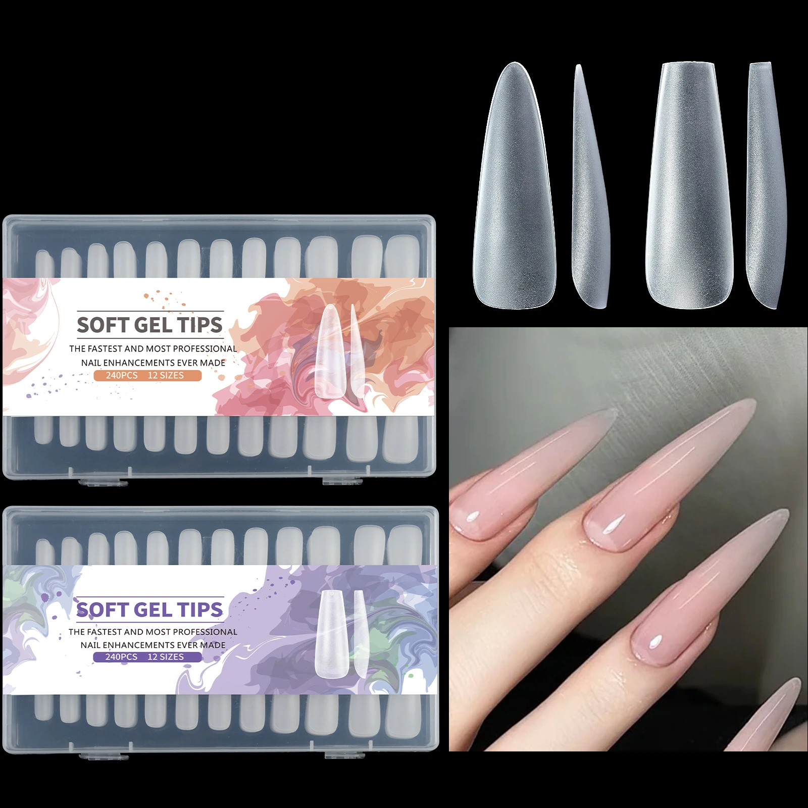 240pcs Extra Long Frosted Nail Capsules Full Cover Stiletto Coffin French False Fake Soak Off Gel Nail Tips Acrylic Press on Nai
240pcs Extra Long Frosted Nail Capsules Full Cover Stiletto Coffin French False Fake Soak Off Gel Nail Tips Acrylic Press on Nai