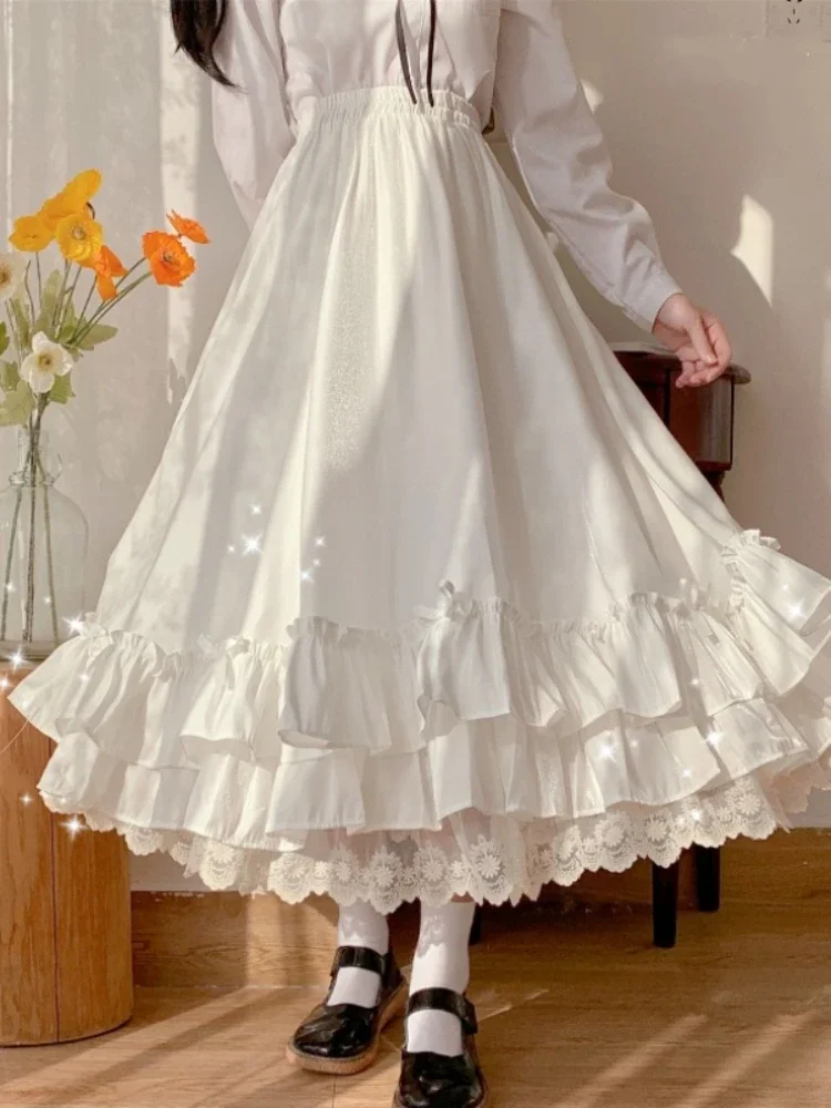 Lolita Sweet Midi Skirt French Retro Woman Elegant Ruffle Fairy Skirt Goth Lolita Kawaii Vintage A Line Long Lace Lolita Skirt
Lolita Sweet Midi Skirt French Retro Woman Elegant Ruffle Fairy Skirt Goth Lolita Kawaii Vintage A Line Long Lace Lolita Skirt