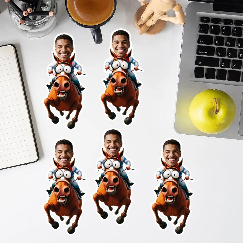 25/50pcs Custom Portrait Face Ride Hrose Style Stickers Adult and Kids Festival Party Fun Self-adhesive Stickers Ornaments
25/50pcs Custom Portrait Face Ride Hrose Style Stickers Adult and Kids Festival Party Fun Self-adhesive Stickers Ornaments