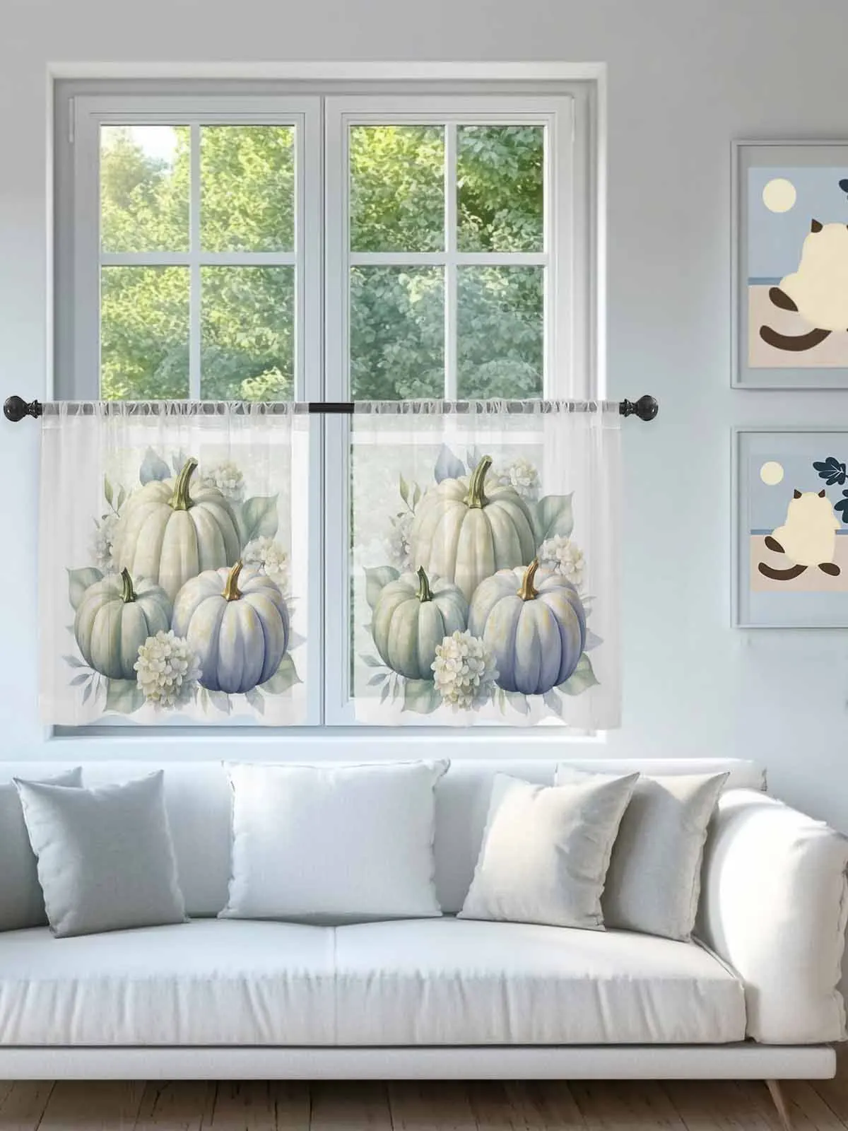 Light Autumn Pumpkin Hydrangea Sheer Voile Curtains for Living Room Window Treatment for Bedroom Kitchen Drapes
Light Autumn Pumpkin Hydrangea Sheer Voile Curtains for Living Room Window Treatment for Bedroom Kitchen Drapes
