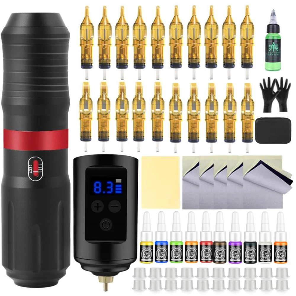 Набор для татуировки YILONG Power Tattoo Pen Kit для перманентного макияжа, набор тату-машин, черный беспроводной набор тату-пистолетов
Набор для татуировки YILONG Power Tattoo Pen Kit для перманентного макияжа, набор тату-машин, черный беспроводной набор тату-пистолетов