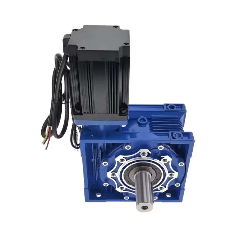 Industrial 48V 1500 Watt High Torque Brushless DC Motor with RV075 Worm Gear Box for Track/Track Vehicle Chassis
Industrial 48V 1500 Watt High Torque Brushless DC Motor with RV075 Worm Gear Box for Track/Track Vehicle Chassis