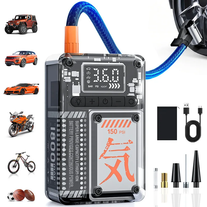 Portable air pump Mini bicycle Electric tire pump Handheld charging Dual-purpose car inflation
Portable air pump Mini bicycle Electric tire pump Handheld charging Dual-purpose car inflation