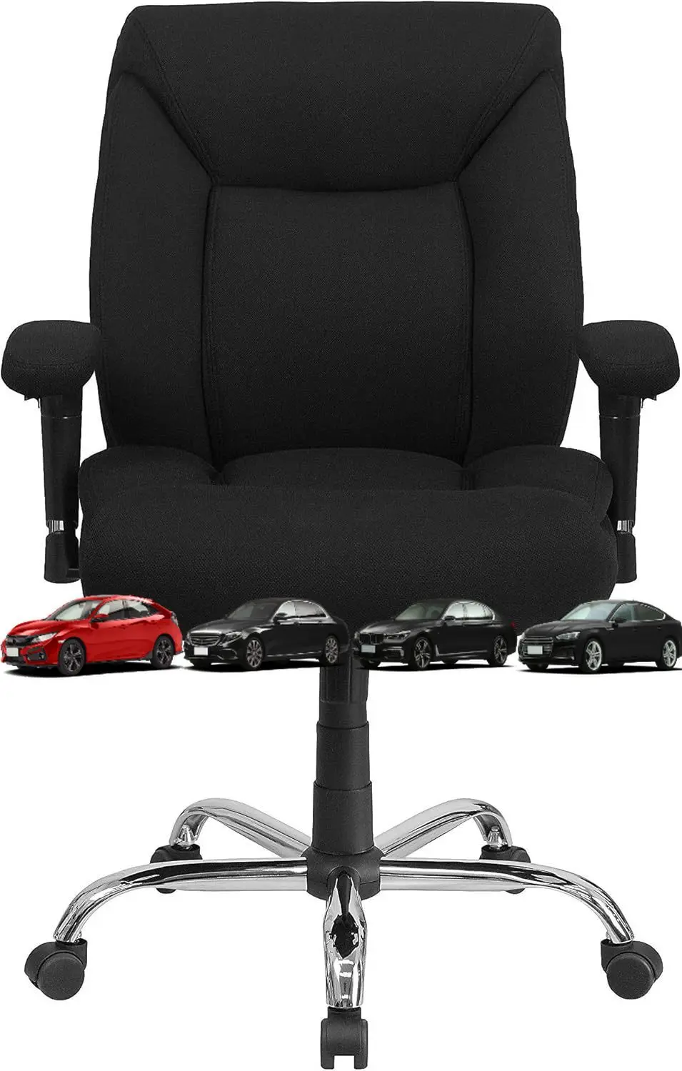 Flash Furniture HERCULES Series Big & Tall 400 lb. Rated Black Fabric Deep Tufted Swivel Ergonomic Task Office Chair with Adjust
Flash Furniture HERCULES Series Big & Tall 400 lb. Rated Black Fabric Deep Tufted Swivel Ergonomic Task Office Chair with Adjust