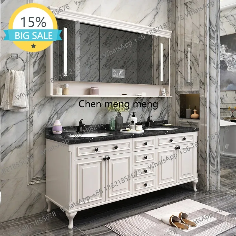 M53 Bathroom Cabinet European-Style Rubber Wood Floor-To-Ceiling Washbasin Pool Double Basin Solid Wood Washstand Bathroom Cabin
M53 Bathroom Cabinet European-Style Rubber Wood Floor-To-Ceiling Washbasin Pool Double Basin Solid Wood Washstand Bathroom Cabin