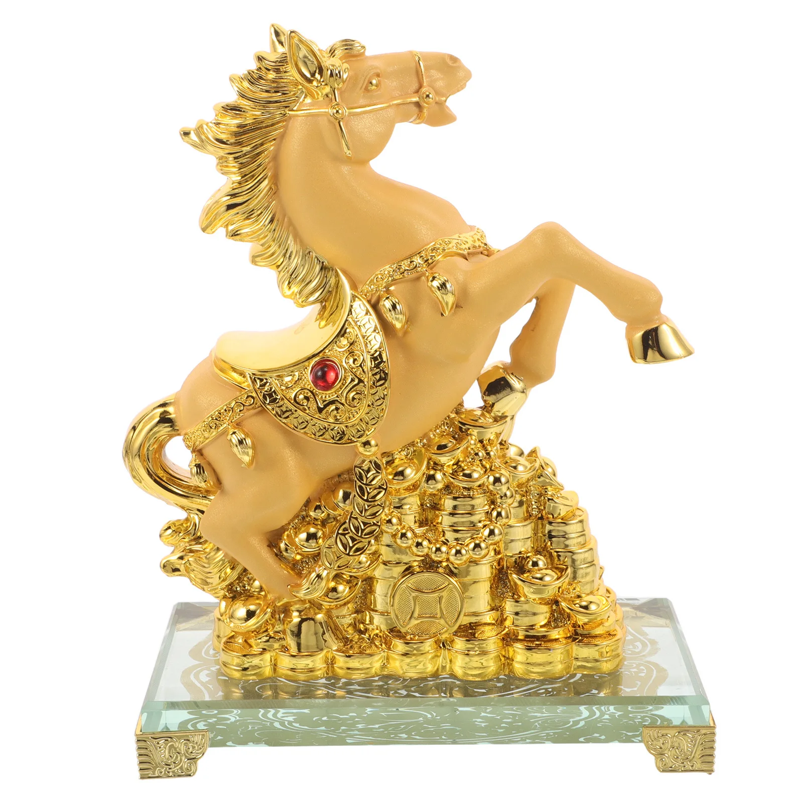 Golden Horse Sculpture Feng Shui Wealth Luck Miniature Zodiac Horse Office Desk Decoration Coffee Table Business Gifts 
Golden Horse Sculpture Feng Shui Wealth Luck Miniature Zodiac Horse Office Desk Decoration Coffee Table Business Gifts