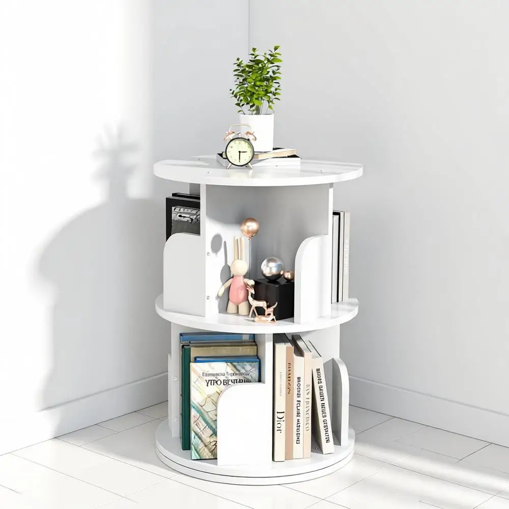 Rotating Bookshelf 360 Display Round Bookshelf, High-Density MD Wood Narrow Swivel Book Shel, 2 Tier, White
Rotating Bookshelf 360 Display Round Bookshelf, High-Density MD Wood Narrow Swivel Book Shel, 2 Tier, White