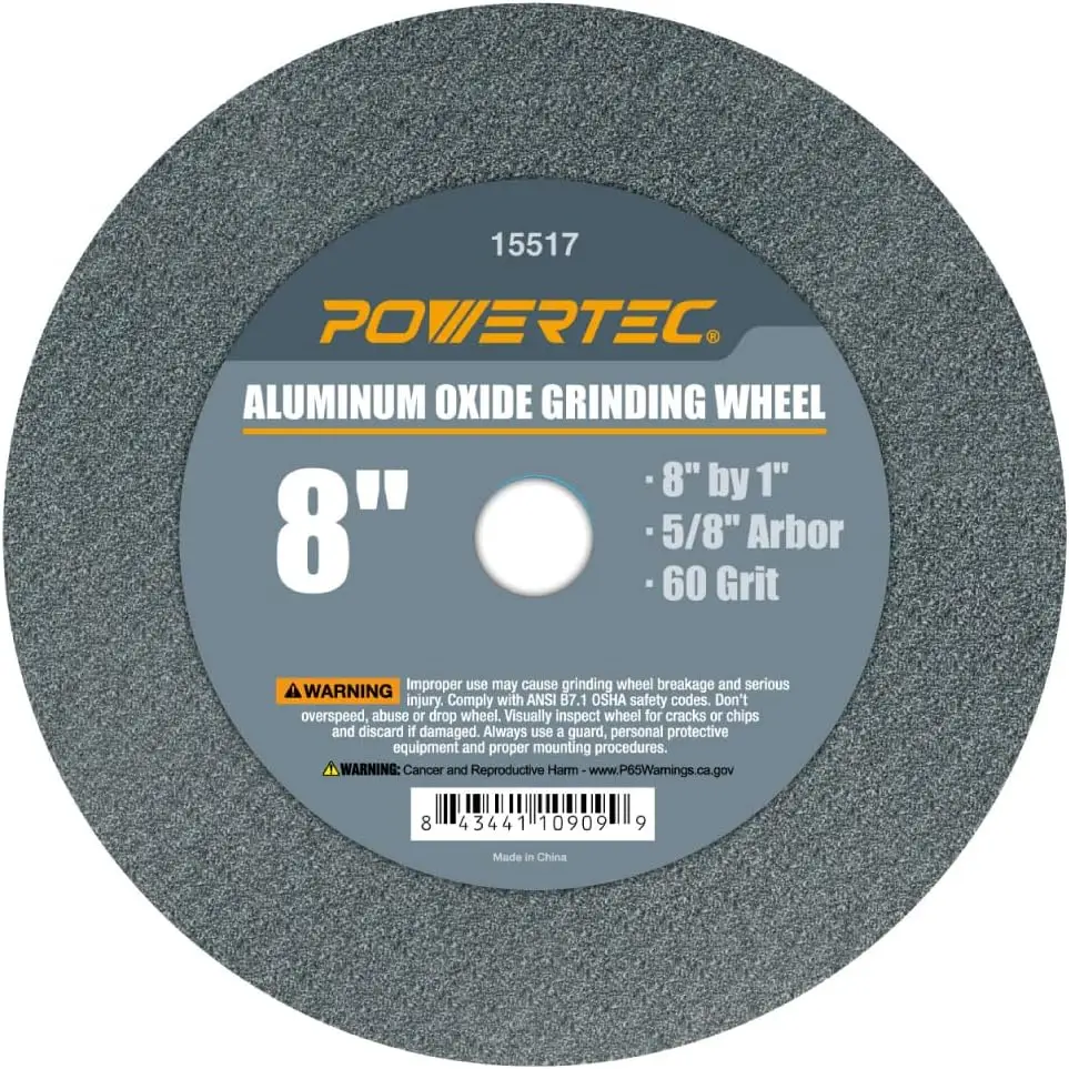 8 Inch 60 Grit Bench Grinder Wheel, Aluminum Oxide, 1" Thick 5/8" Arbor for Sharpening & Shaping
8 Inch 60 Grit Bench Grinder Wheel, Aluminum Oxide, 1" Thick 5/8" Arbor for Sharpening & Shaping