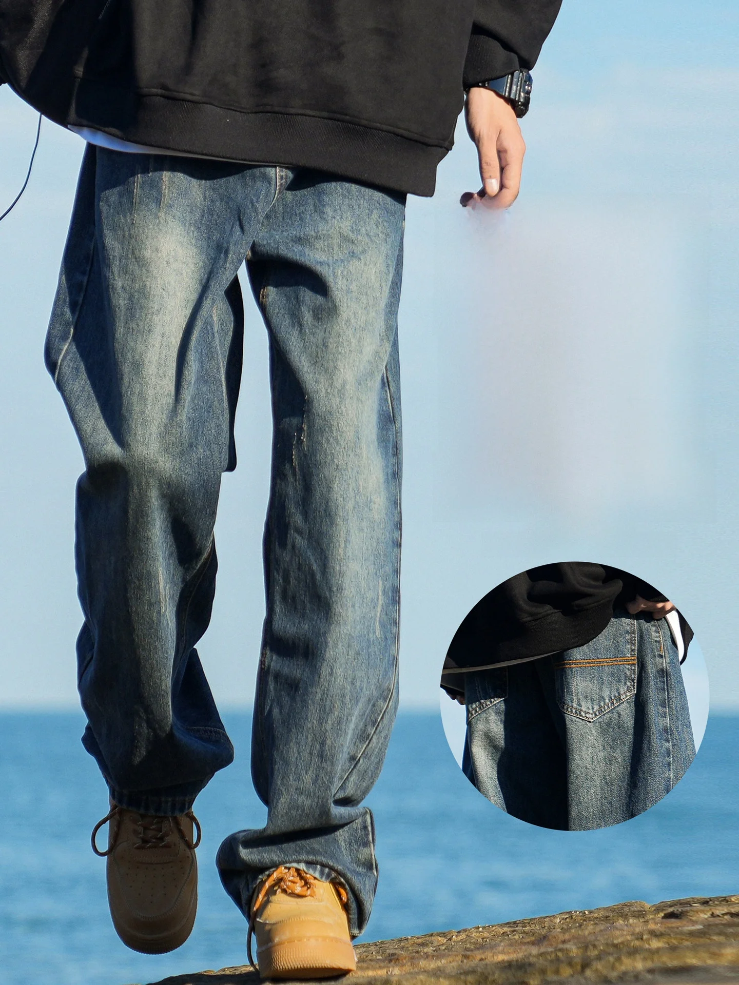 Мужские джинсы свободного кроя с прямыми штанинами, весна-осень, новинка 2026, в американском ретро-стиле, широкие повседневные длинные брюки для молодежи и взрослых
Мужские джинсы свободного кроя с прямыми штанинами, весна-осень, новинка 2026, в американском ретро-стиле, широкие повседневные длинные брюки для молодежи и взрослых