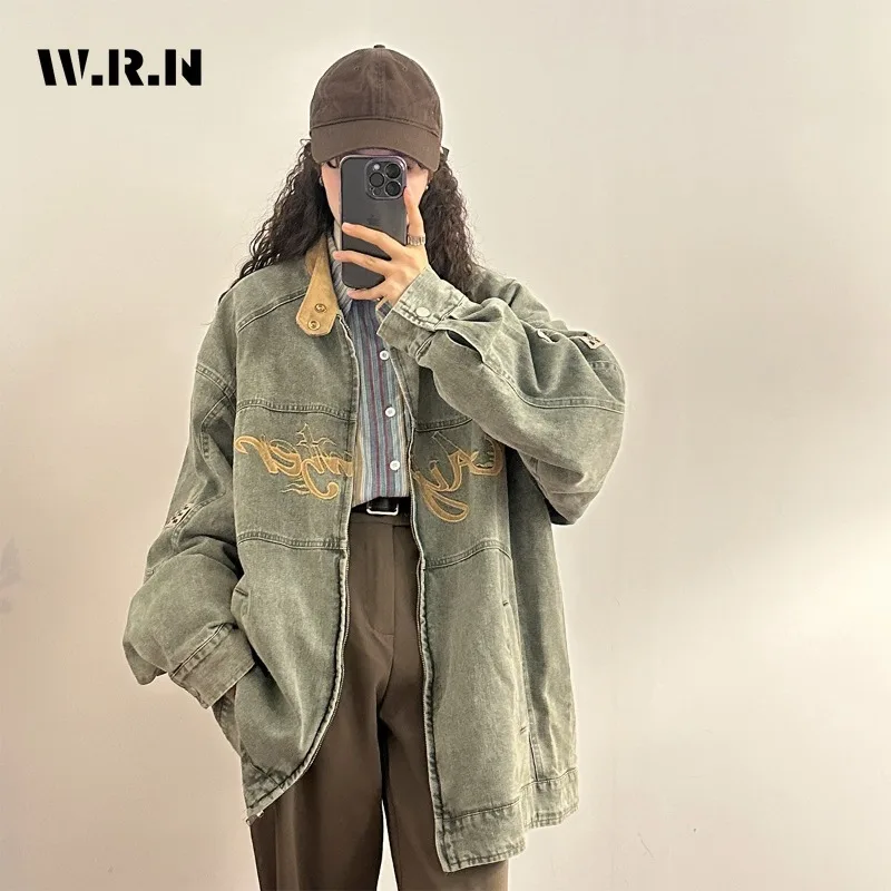 2023 Autumn American Retro Baggy Casual Loose Denim Jacket Women's Fashion Street Style Blue Y2K Oversized Grunge Jean Coat
2023 Autumn American Retro Baggy Casual Loose Denim Jacket Women's Fashion Street Style Blue Y2K Oversized Grunge Jean Coat