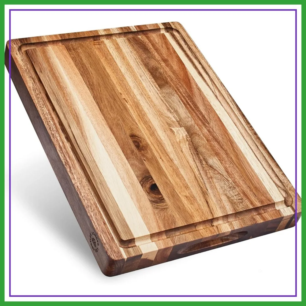 Acacia Wood Cutting Board with Juice Groove & Sorting Compartment, 16x12x1.5 in, Gift Box
Acacia Wood Cutting Board with Juice Groove & Sorting Compartment, 16x12x1.5 in, Gift Box