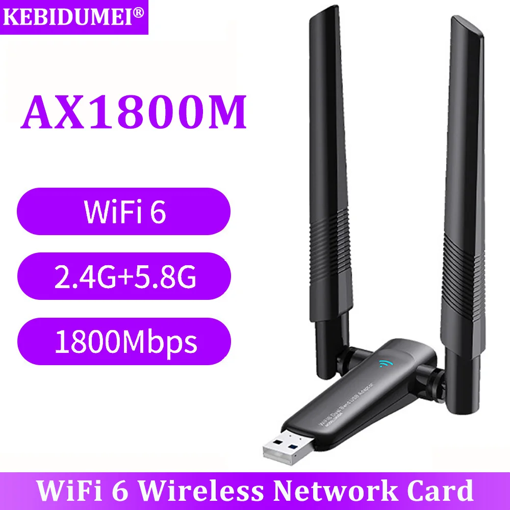 1800 Мбит/с Wi-Fi 6 USB адаптер двухдиапазонный 2,4G 5,8 ГГц Wi-Fi ключ 2 антенны USB беспроводной сетевой ресивер для ПК ноутбука
1800 Мбит/с Wi-Fi 6 USB адаптер двухдиапазонный 2,4G 5,8 ГГц Wi-Fi ключ 2 антенны USB беспроводной сетевой ресивер для ПК ноутбука