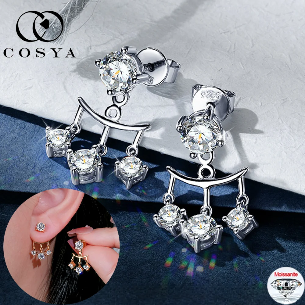 COSYA Moissanite Diamond Earrings S925 Silver 18K Gold With GRA Double Side 2 in 1 Stud Earrings For Women Sparkling Jewelry
COSYA Moissanite Diamond Earrings S925 Silver 18K Gold With GRA Double Side 2 in 1 Stud Earrings For Women Sparkling Jewelry