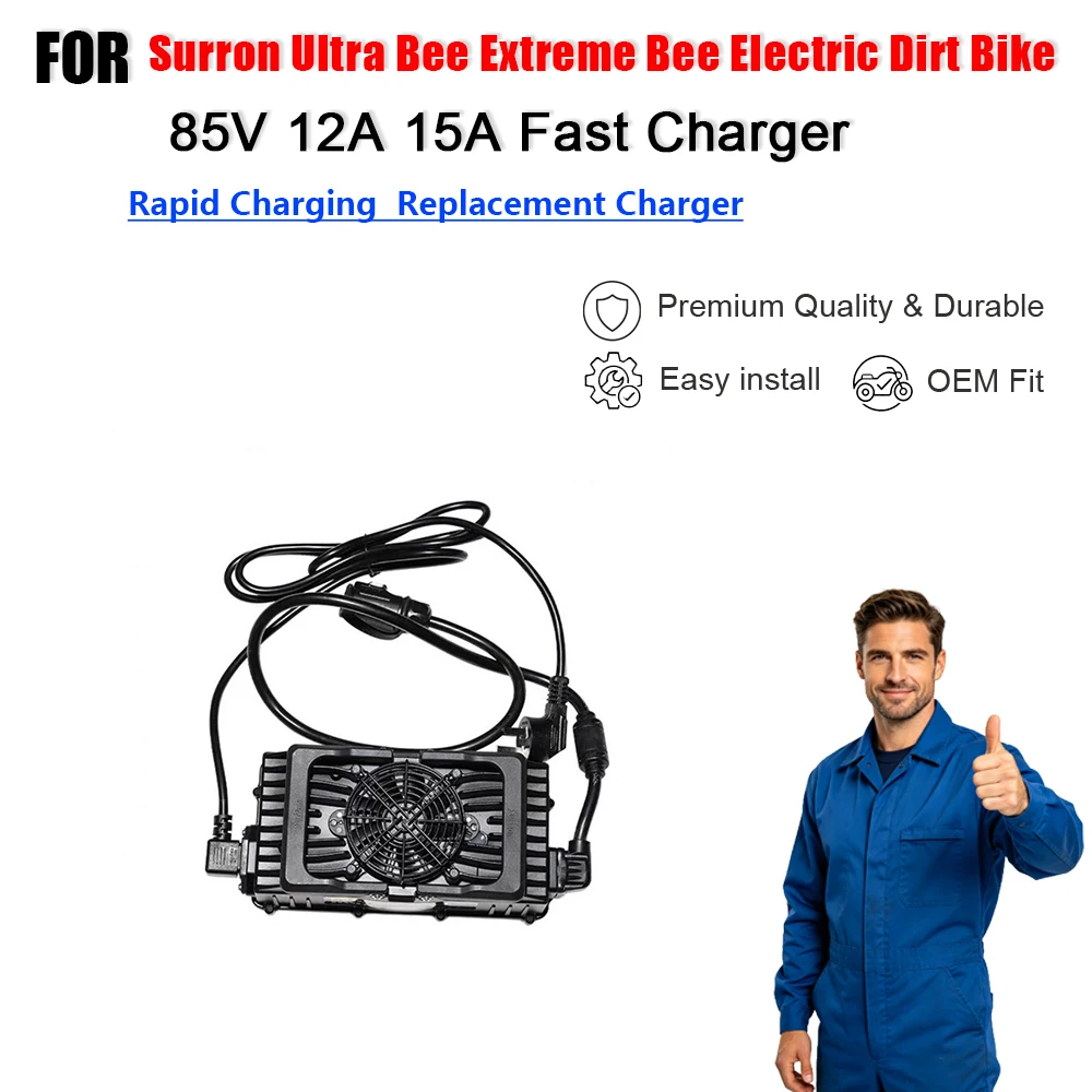 85V 12A 15A Fast Charger for Surron Ultra Bee Extreme Bee Electric Dirt Bike
85V 12A 15A Fast Charger for Surron Ultra Bee Extreme Bee Electric Dirt Bike