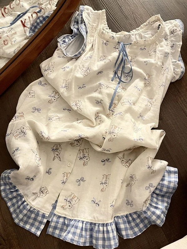 Cute Knot Rabbit Home Short Sleeve Sleep Dress Women Summer Loose Princess Style Skin-friendly Comfortable Casual D...
Cute Knot Rabbit Home Short Sleeve Sleep Dress Women Summer Loose Princess Style Skin-friendly Comfortable Casual D...
