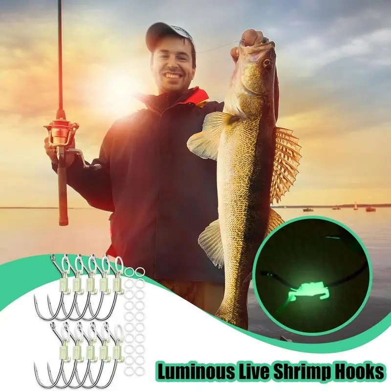 Shrimp Hooks Fishing Saltwater Luminous Baitholder Set Of 10 Barbed & Perforated Live Shrimp Carbon Steel Fishing Hooks For
Shrimp Hooks Fishing Saltwater Luminous Baitholder Set Of 10 Barbed & Perforated Live Shrimp Carbon Steel Fishing Hooks For