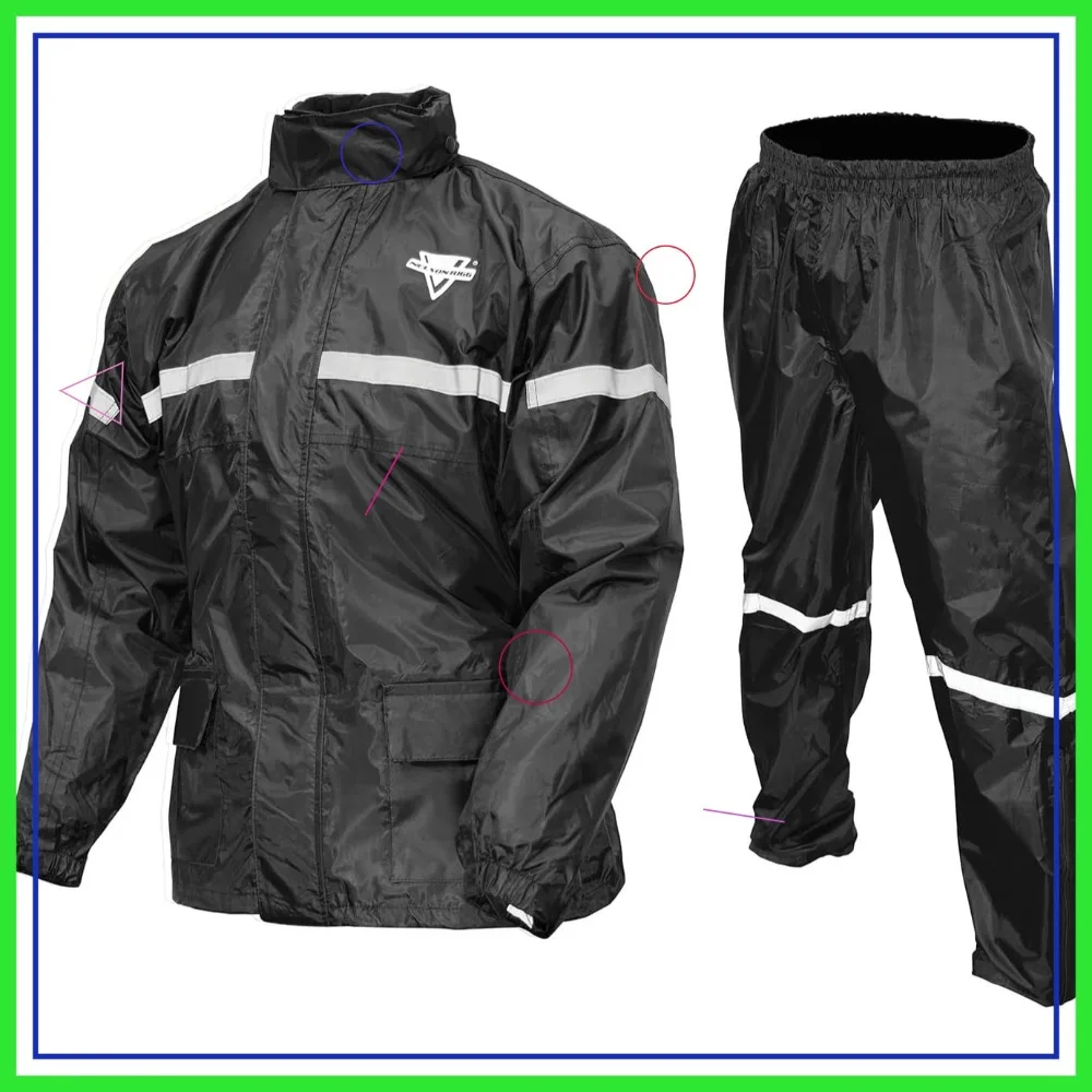 Stormrider Rain Suit: 100% Waterproof Jacket & Pants with Reflective Striping for All-Weather Protection
Stormrider Rain Suit: 100% Waterproof Jacket & Pants with Reflective Striping for All-Weather Protection
