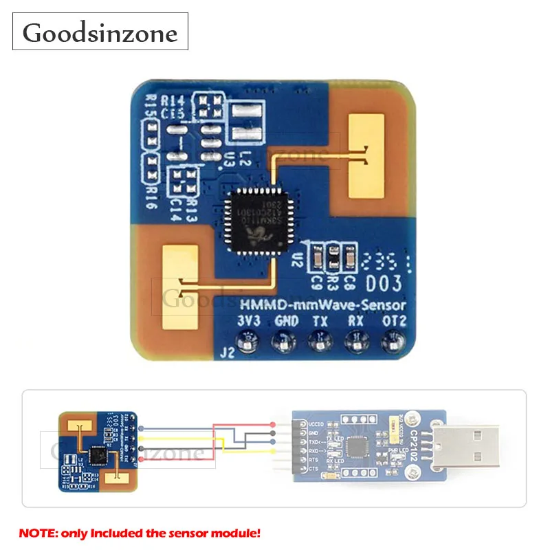 HMMD mmWave Micro-Motion Sensor Module - 24GHz Radar for Human Detection with Raspberry Pi / ESP32 / Jetson Nano