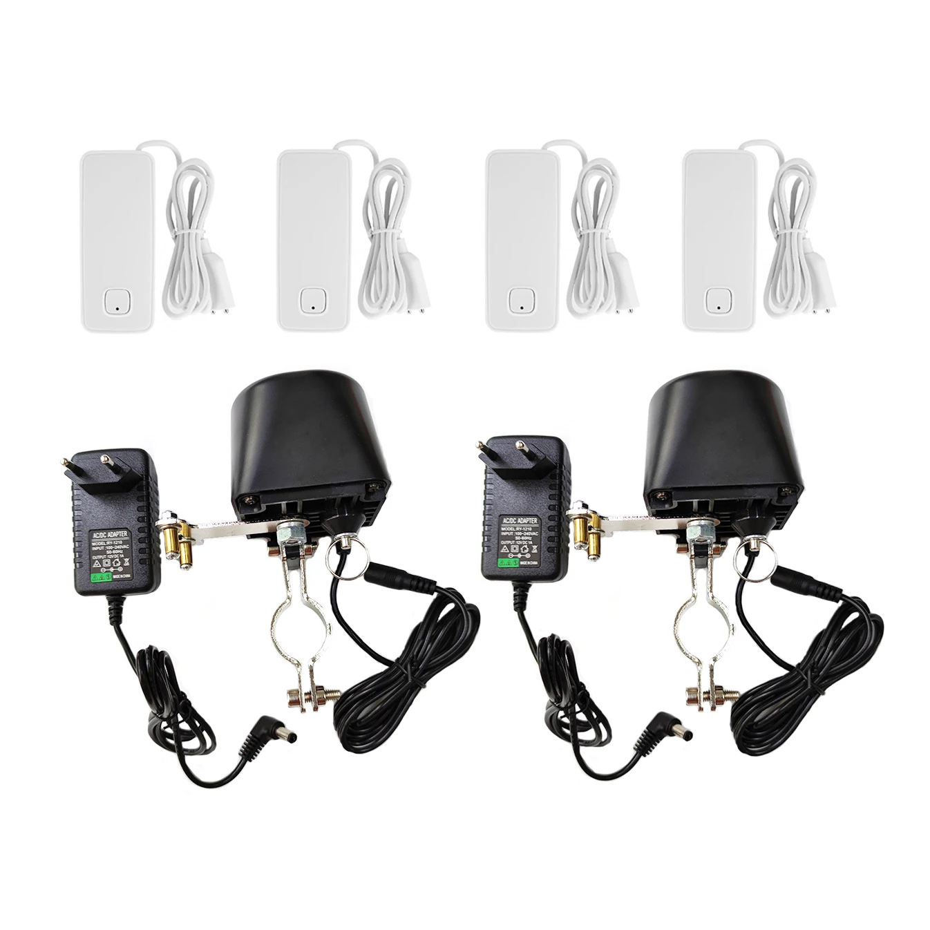 Water Leak System 2pcs 1/2" 3/4" Tuya WIFI Smart Valve Manipulator tuya App Control Open Close and 4pcs Tuya WIFI Water Sensor
Water Leak System 2pcs 1/2" 3/4" Tuya WIFI Smart Valve Manipulator tuya App Control Open Close and 4pcs Tuya WIFI Water Sensor