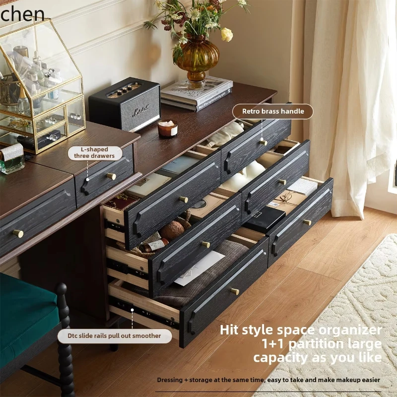 TQH retro bedside chest dresser integrated American bedroom solid wood dresser flip mirror can be hidden
TQH retro bedside chest dresser integrated American bedroom solid wood dresser flip mirror can be hidden