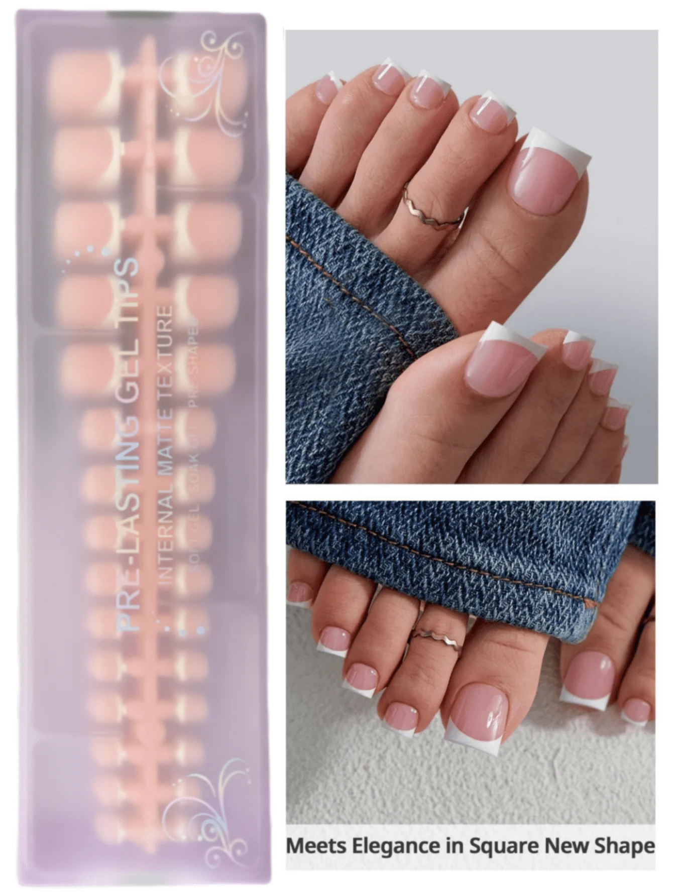 150pcs Short Square Press-On Toenails, Pink French Soft Gel Nail Tips, 15 Sizes. Suitable for DIY Fake Nails. Minimalist & Versatile. Great Women Nail Supplies.
150pcs Short Square Press-On Toenails, Pink French Soft Gel Nail Tips, 15 Sizes. Suitable for DIY Fake Nails. Minimalist & Versatile. Great Women Nail Supplies.