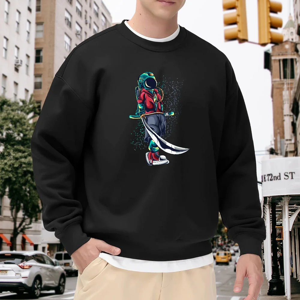 Men's Black Loose-Fitting Crewneck Sweatshirt, Trendy Cartoon Print Top, Street Casual Versatile Style, Comfortable Pullover for Everyday Wear, Unique Fashion Design
Men's Black Loose-Fitting Crewneck Sweatshirt, Trendy Cartoon Print Top, Street Casual Versatile Style, Comfortable Pullover for Everyday Wear, Unique Fashion Design