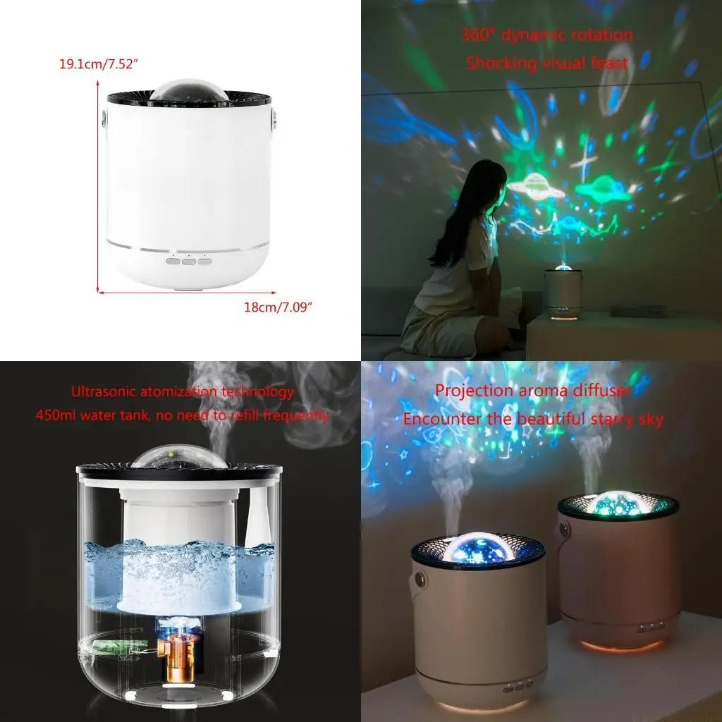 D0AB Creative 4 in 1 Machine USB Night Light 450ML Air Humidifier Projector for Unisex Kids Babies Bedroom
D0AB Creative 4 in 1 Machine USB Night Light 450ML Air Humidifier Projector for Unisex Kids Babies Bedroom