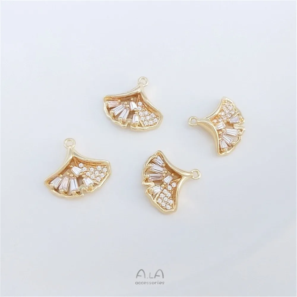 Micro-inlaid Zircon 14K Gold-protected Ginkgo Leaf Fan Pendant Handmade Diy Earrings Pendant Bracelet Necklace Pendant
Micro-inlaid Zircon 14K Gold-protected Ginkgo Leaf Fan Pendant Handmade Diy Earrings Pendant Bracelet Necklace Pendant