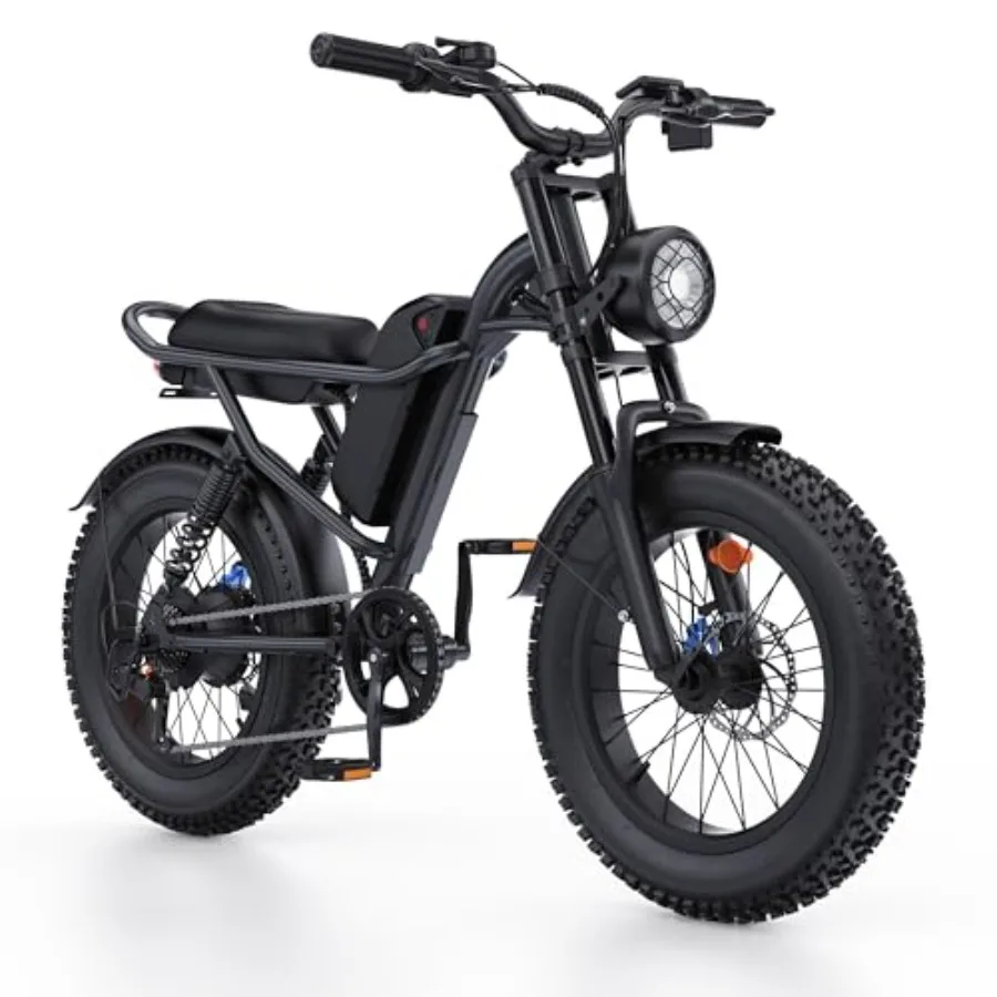 Off-road electric mountain bike for adults, aluminum alloy frame, black, 1500W peak power, 28 MPH max speed, 48V 20.8Ah battery
Off-road electric mountain bike for adults, aluminum alloy frame, black, 1500W peak power, 28 MPH max speed, 48V 20.8Ah battery