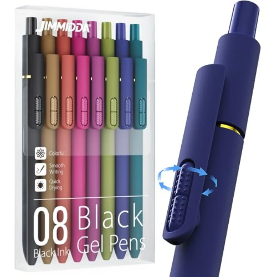 8Pcs Black Gel Pens - 0.7mm Medium Point Black Ink Pens Smooth Writing - Quick Drying Retractable Pen for Men Women Vintage - 8
8Pcs Black Gel Pens - 0.7mm Medium Point Black Ink Pens Smooth Writing - Quick Drying Retractable Pen for Men Women Vintage - 8
