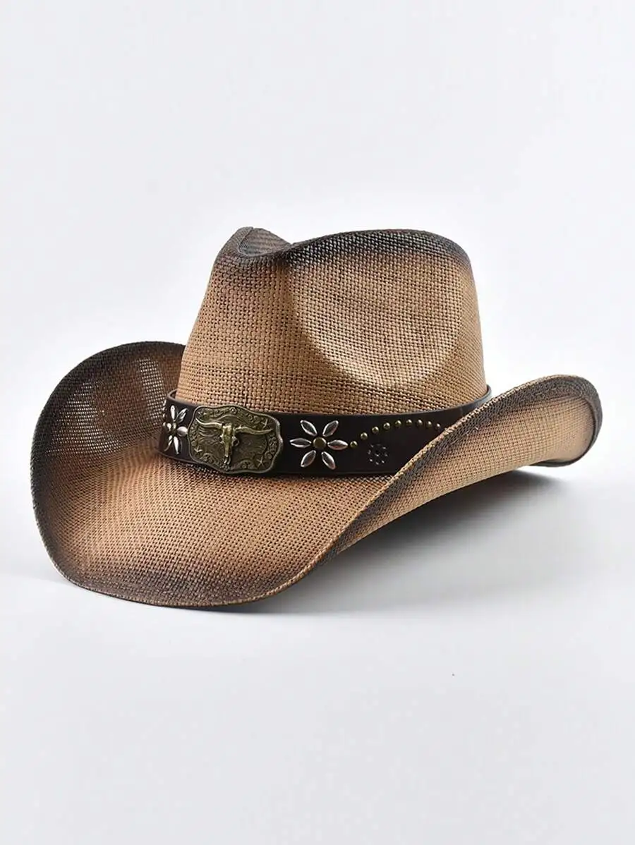 Tropiscape Boho 1pc Women's Western Style Straw Hat Summer Panama Beach Sun Hat Vintage Cowgirl Jazz Cap Cowboy Hat Vacay Vibes
Tropiscape Boho 1pc Women's Western Style Straw Hat Summer Panama Beach Sun Hat Vintage Cowgirl Jazz Cap Cowboy Hat Vacay Vibes
