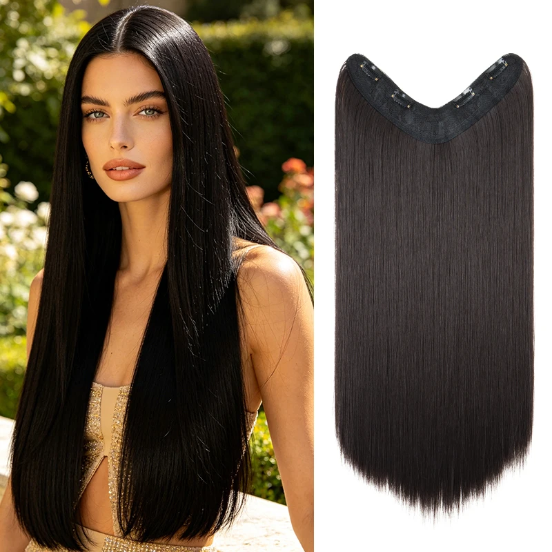 24Inch Synthetic Long Straight One Piece 4 Clips Hair Extensions Invisible Hairpiece Soft Fake Hair For Women Daily Wear
24Inch Synthetic Long Straight One Piece 4 Clips Hair Extensions Invisible Hairpiece Soft Fake Hair For Women Daily Wear