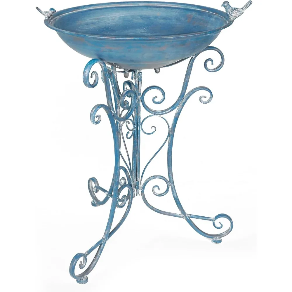 Vintage Retro Birdbath Large Metal Stand Bird Bath, Foldable, 19.3" Dia x 26.8" H, Handmade, Stable
Vintage Retro Birdbath Large Metal Stand Bird Bath, Foldable, 19.3" Dia x 26.8" H, Handmade, Stable