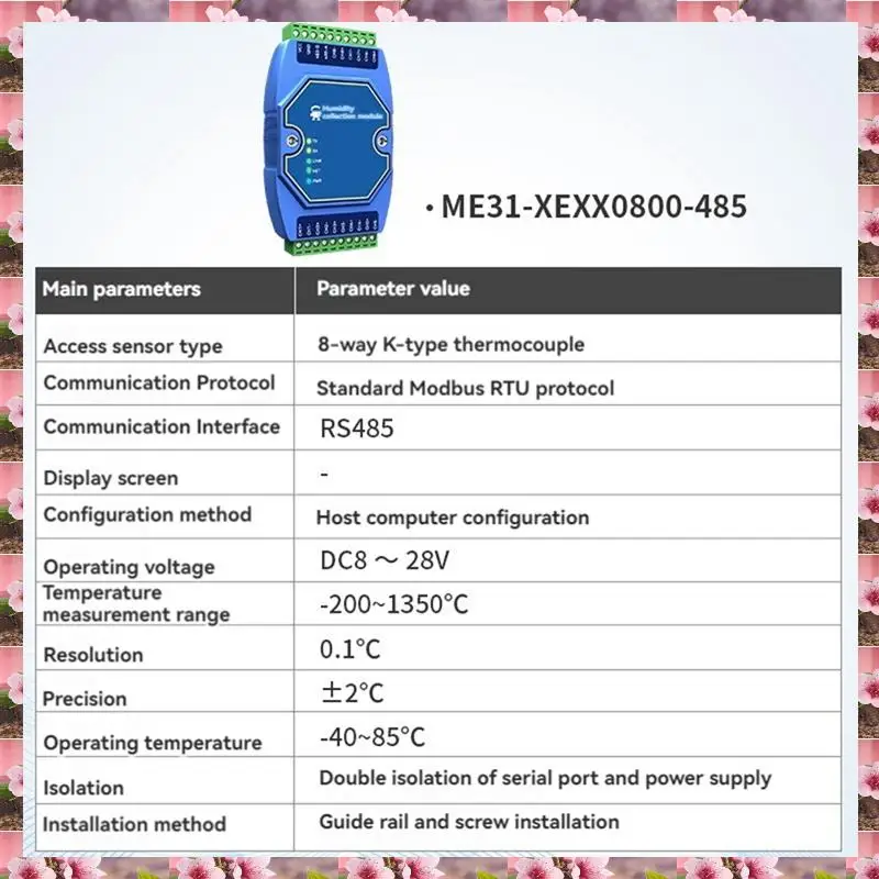 2025 8-полосный модуль измерения температуры Modbus RS485 PT100 RTD шлюз Watchdog DNS Industrial, 8-полосный сбор температуры M
2025 8-полосный модуль измерения температуры Modbus RS485 PT100 RTD шлюз Watchdog DNS Industrial, 8-полосный сбор температуры M