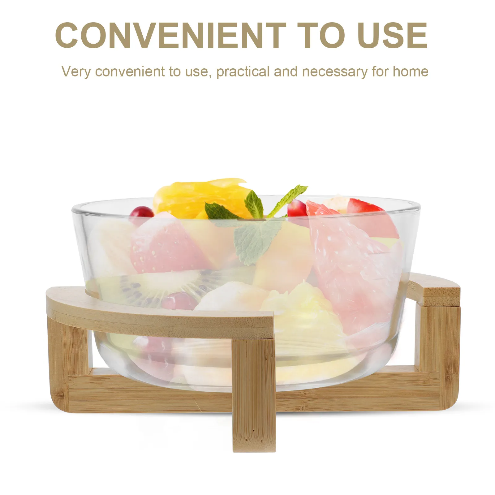 1 Set Heat Resistant Glass Bowl with Wooden Base Food Serving Bowl for Salad Fruit Dessert Snacks Ice Storage Tank
1 Set Heat Resistant Glass Bowl with Wooden Base Food Serving Bowl for Salad Fruit Dessert Snacks Ice Storage Tank