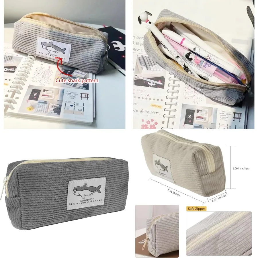 Маленький пенал большой емкости с серой акулы на молнии, органайзер для офисных канцелярских принадлежностей идеально подходит для хранения ручек, карандашей
Маленький пенал большой емкости с серой акулы на молнии, органайзер для офисных канцелярских принадлежностей идеально подходит для хранения ручек, карандашей