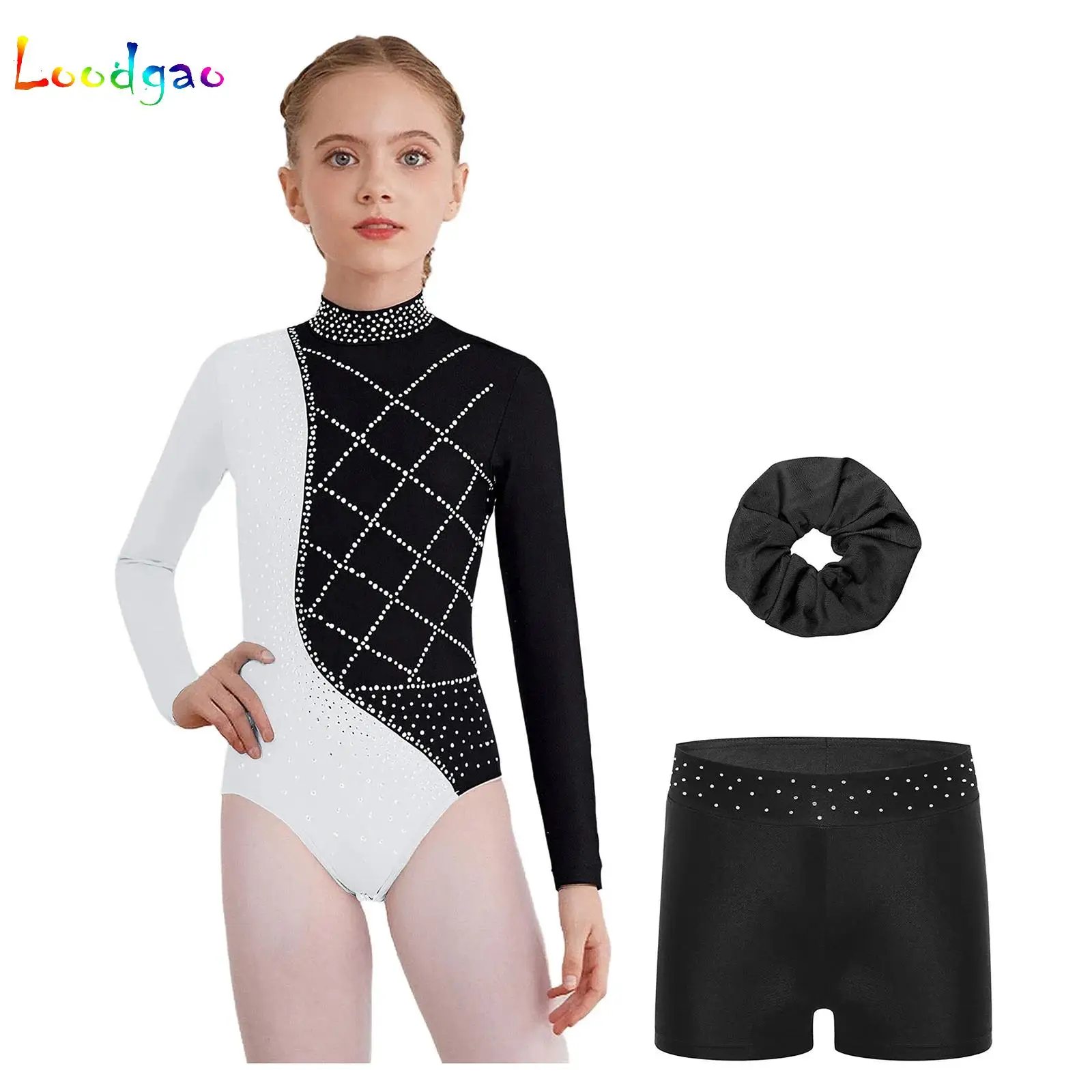 Girls Shiny Rhinestones Gymnastics Dance Leotard Shorts Hairband Set Long Sleeve Bodysuit for Ballet Pilates Yoga Dance Practice
Girls Shiny Rhinestones Gymnastics Dance Leotard Shorts Hairband Set Long Sleeve Bodysuit for Ballet Pilates Yoga Dance Practice