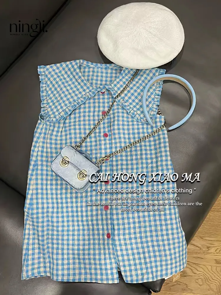 Children's Clothing2025Summer New Girl Dress Little Girl Western Style Fashion Lapel Plaid Princess Skirt
Children's Clothing2025Summer New Girl Dress Little Girl Western Style Fashion Lapel Plaid Princess Skirt