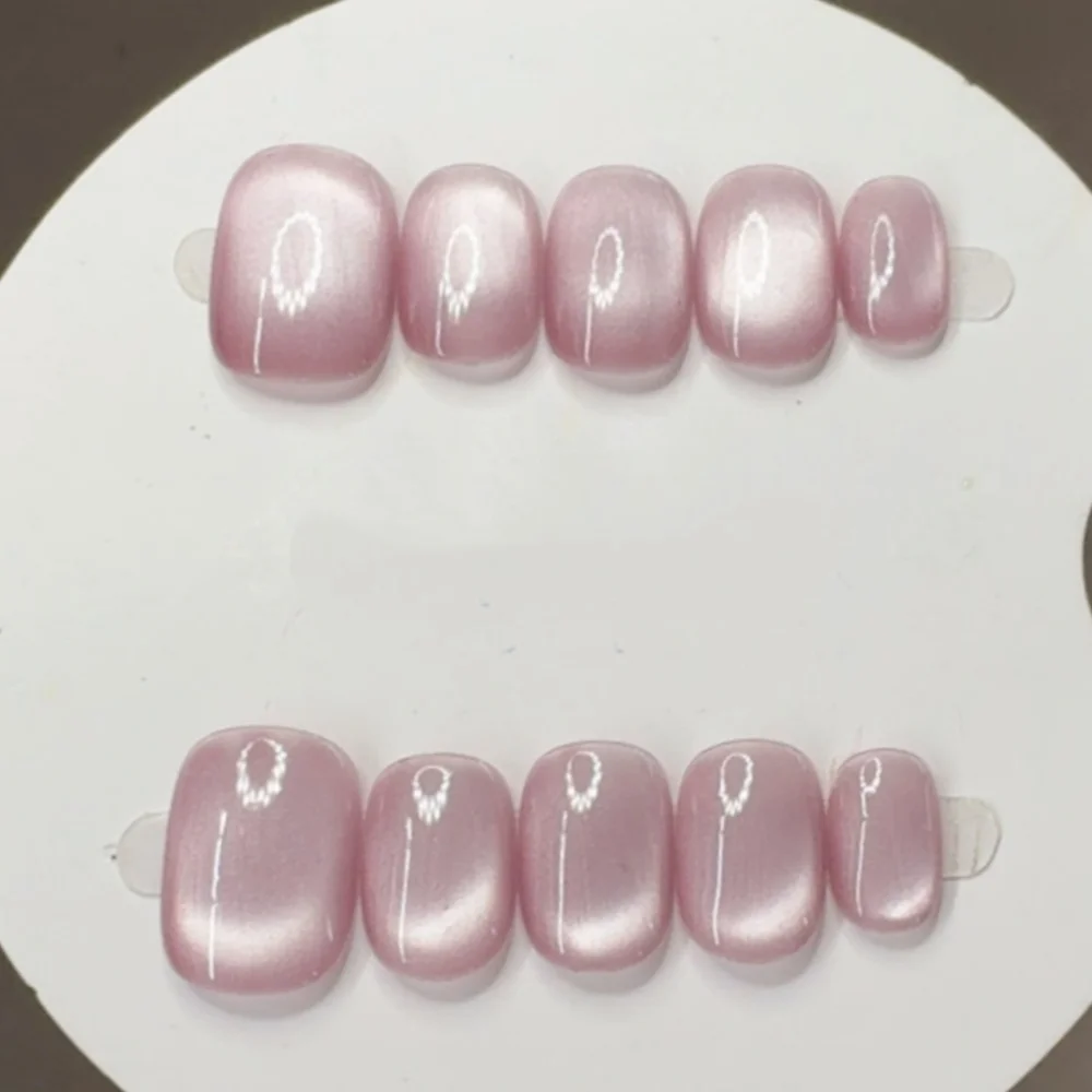 10pcs Reusable Handmade Fake Nails Tips Glitter Cat's Eye Press on Nails Simple Short Square Round Wearable False Nail Manicure
10pcs Reusable Handmade Fake Nails Tips Glitter Cat's Eye Press on Nails Simple Short Square Round Wearable False Nail Manicure