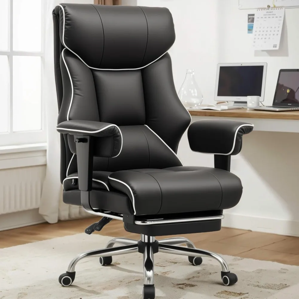 Large Heightened Office Chair, High-back Gaming Chair, Genuine Leather Executive Chair, with Footres
Large Heightened Office Chair, High-back Gaming Chair, Genuine Leather Executive Chair, with Footres